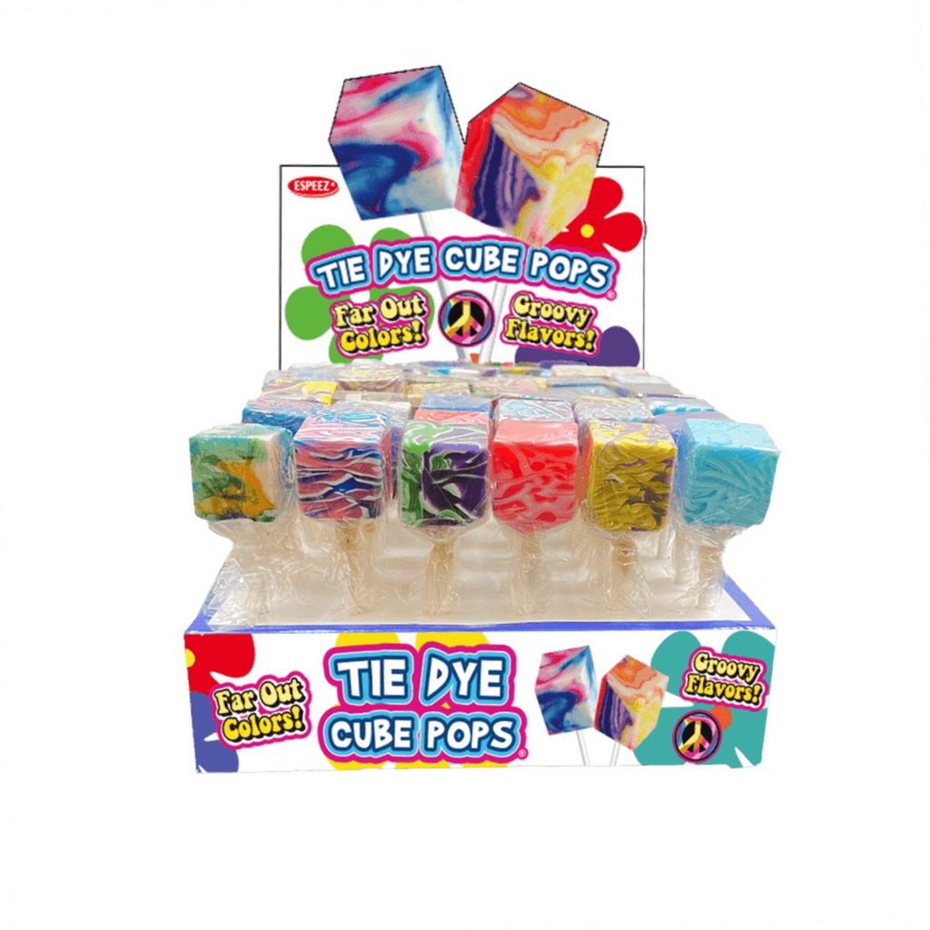 Tie Dye Cube Pop Lollipop Grandpa Joe's Candy Candy, Chocolate & Gum