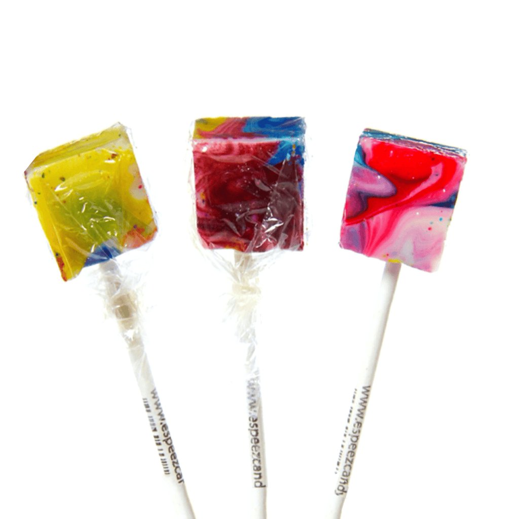 Tie Dye Cube Pop Lollipop Grandpa Joe's Candy Candy, Chocolate & Gum