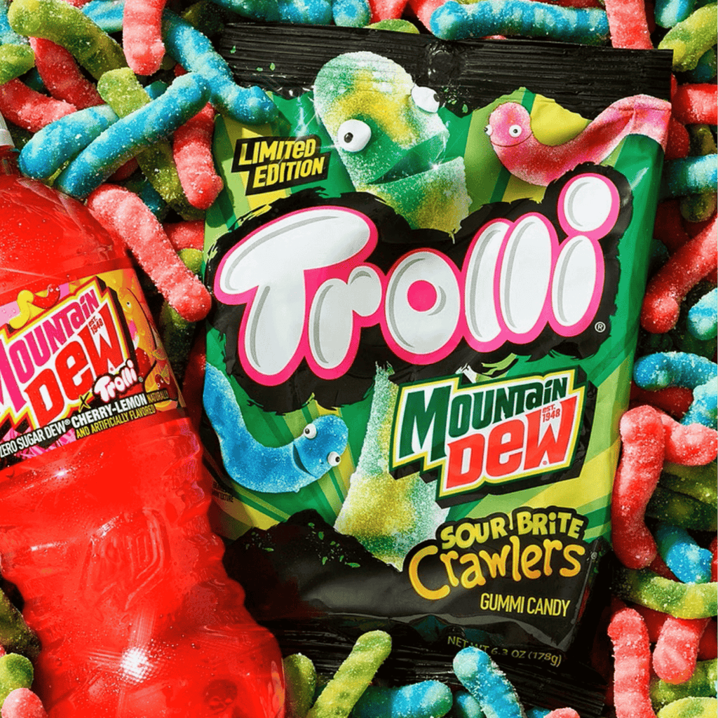 Trolli x Mountain Dew Sour Brite Crawlers Candy Grandpa Joe's Candy Candy, Chocolate & Gum