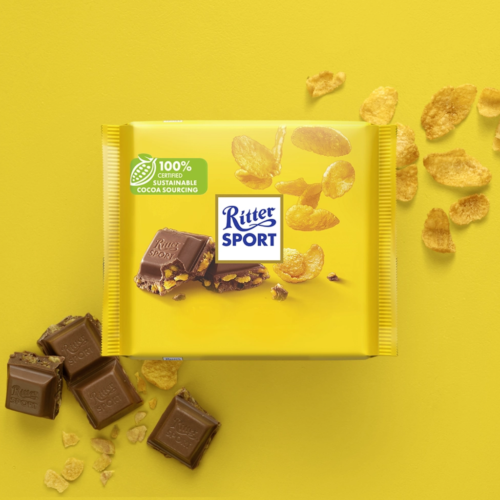 Ritter Sport Milk Chocolate With Cornflakes Candy Grandpa Joes Candy Candy, Chocolate & Gum