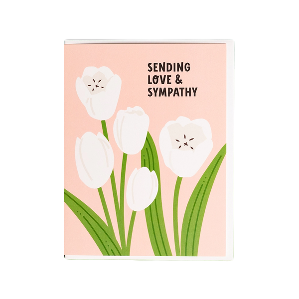 Love And Sympathy White Tulip Flower Sympathy Card Graphic Anthology Cards - Sympathy