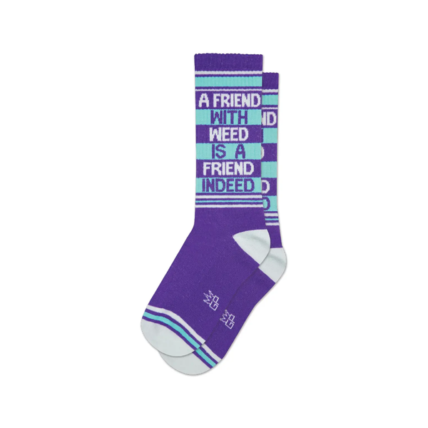 A Friend With Weed Is A Friend Indeed Unisex Crew Socks Gumball Poodle Apparel & Accessories - Socks - Adult - Unisex