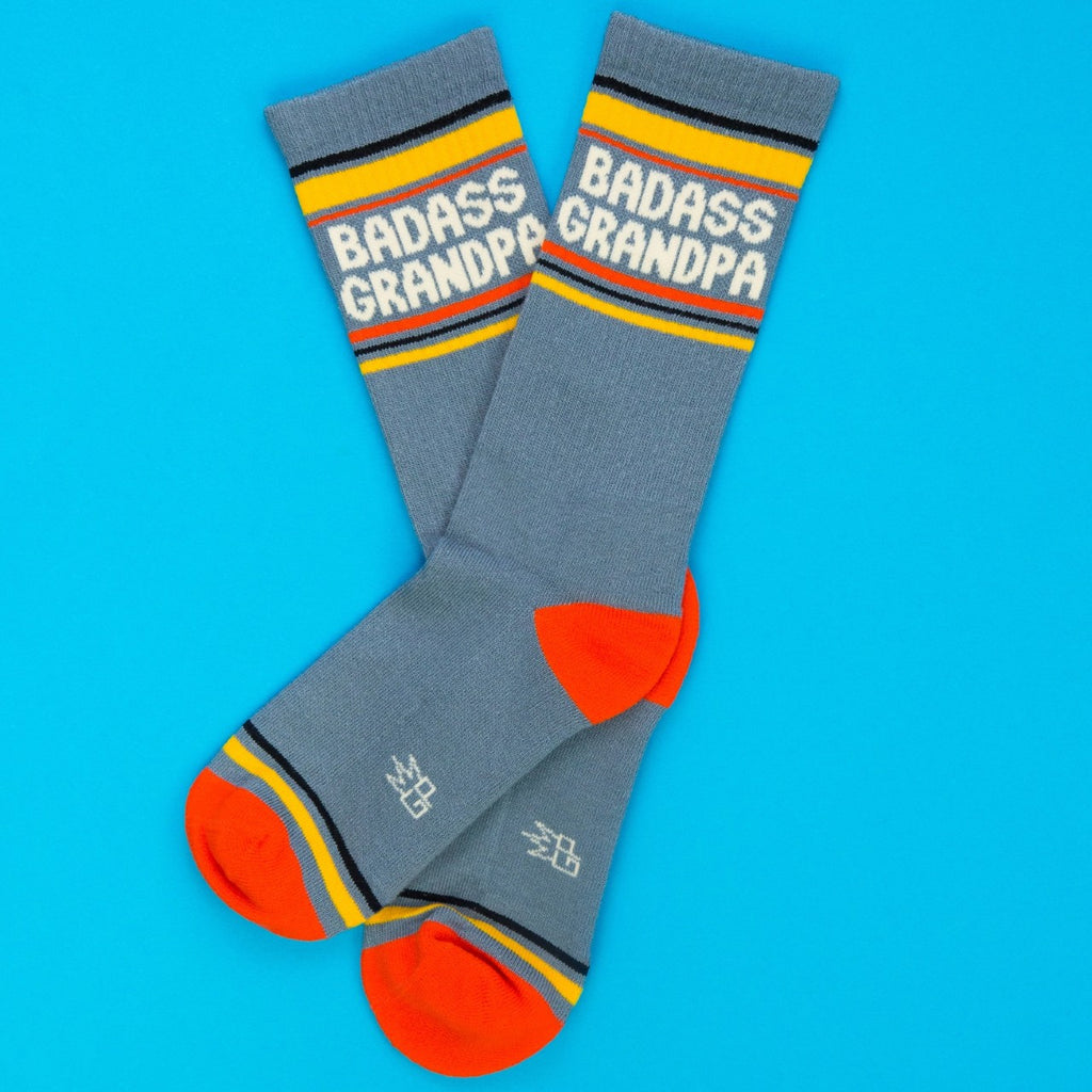 Badass Grandpa Crew Socks - Unisex Gumball Poodle Apparel & Accessories - Socks - Adult - Unisex