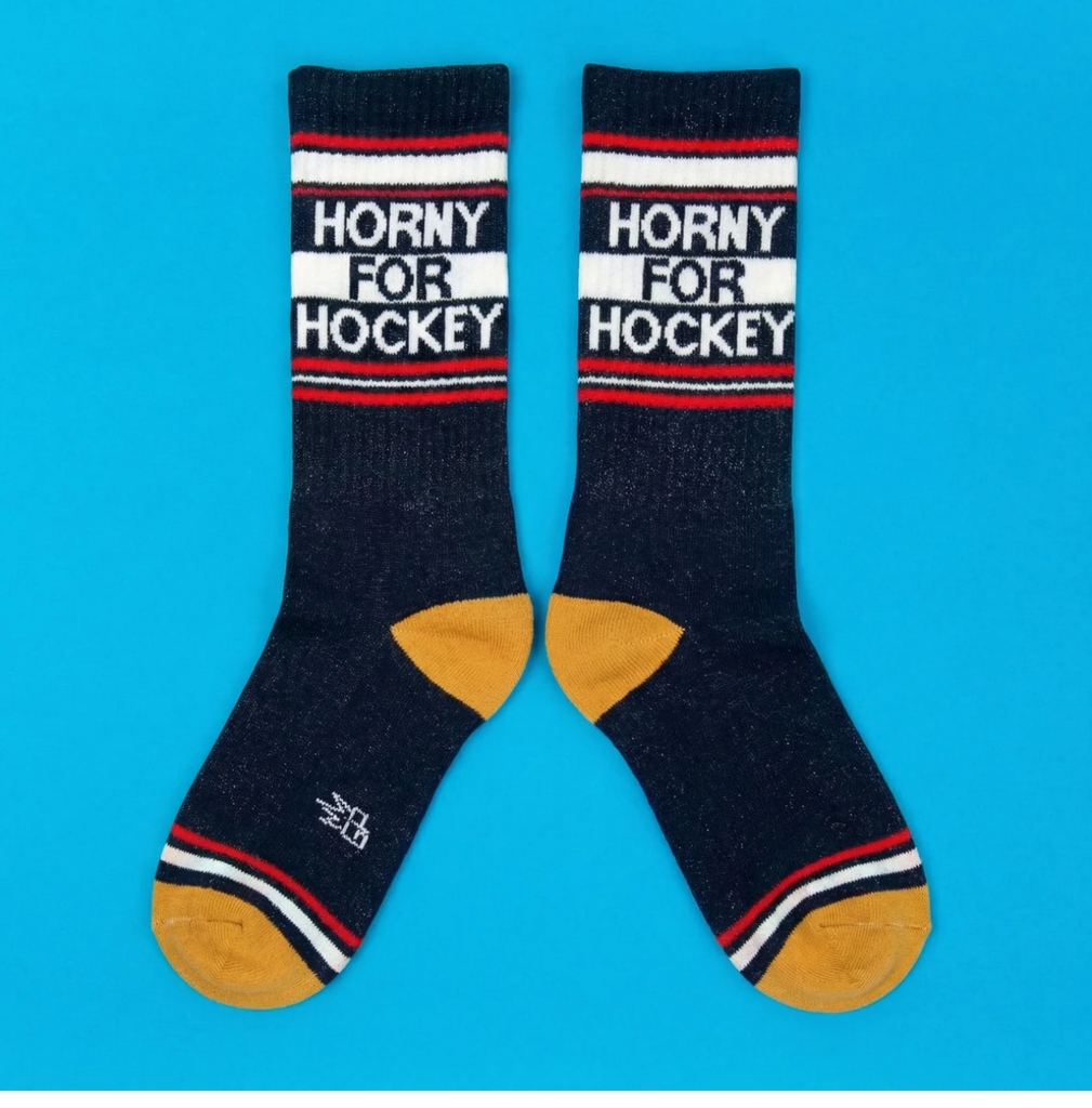Horny For Hockey Gym Socks - Unisex Gumball Poodle Apparel & Accessories - Socks - Adult - Unisex