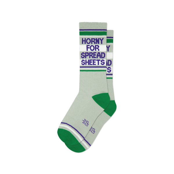 Horny For Spreadsheets Crew Socks - Unisex Gumball Poodle Apparel & Accessories - Socks - Adult - Unisex