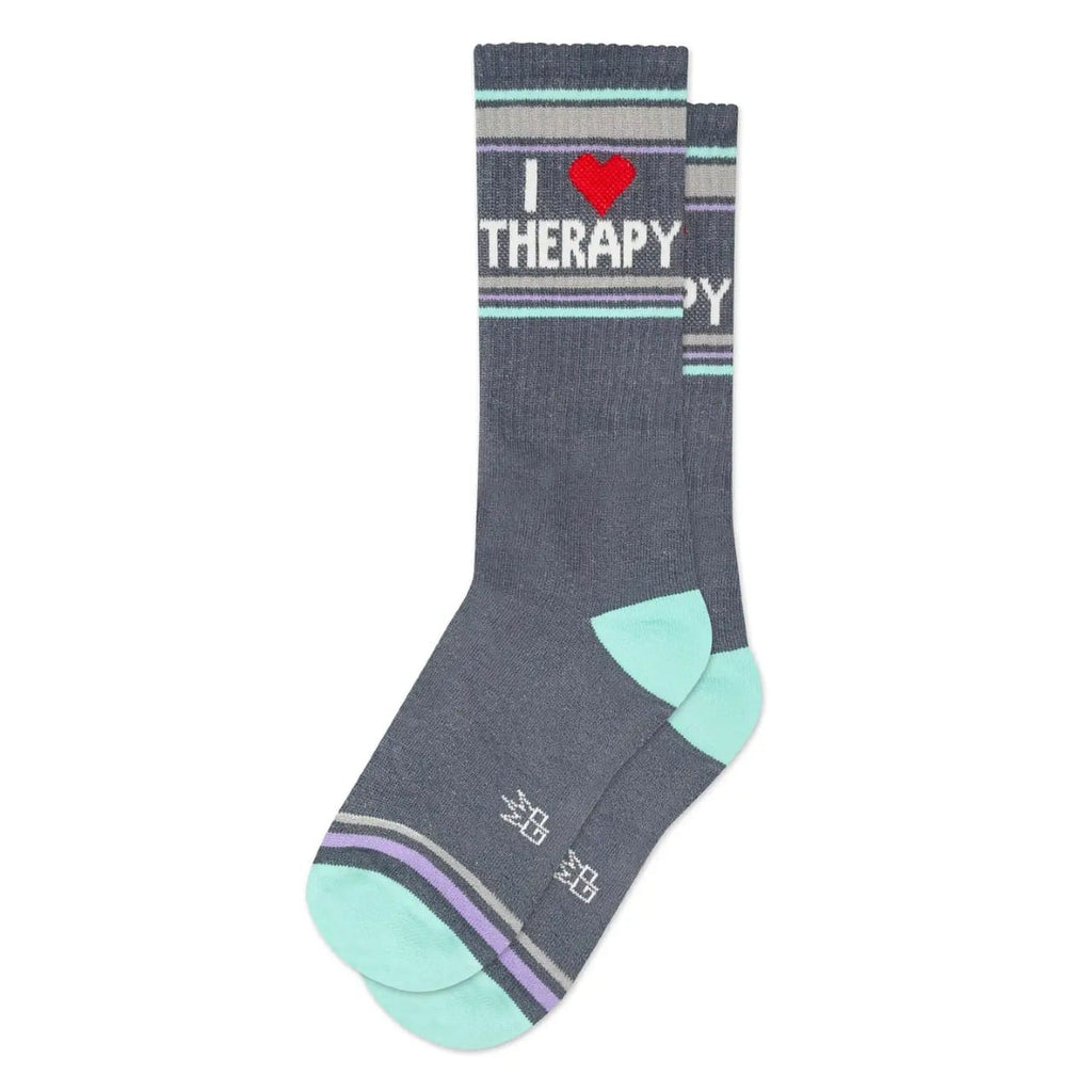 I Heart Therapy Crew Socks - Unisex Gumball Poodle Apparel & Accessories - Socks - Adult - Unisex