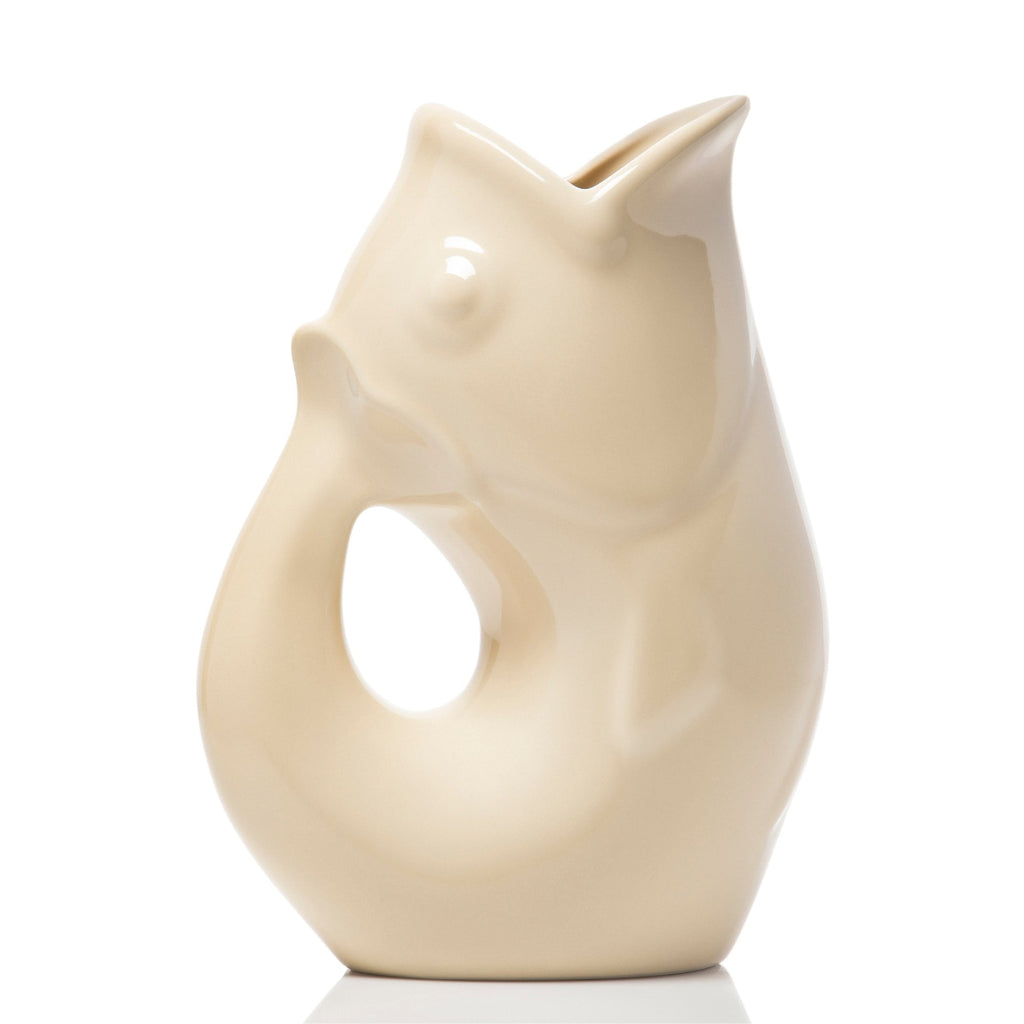 Oatmeal Mini Small GurglePot Gurgling Fish Water Pitcher GurglePot Home - Garden - Vases & Planters