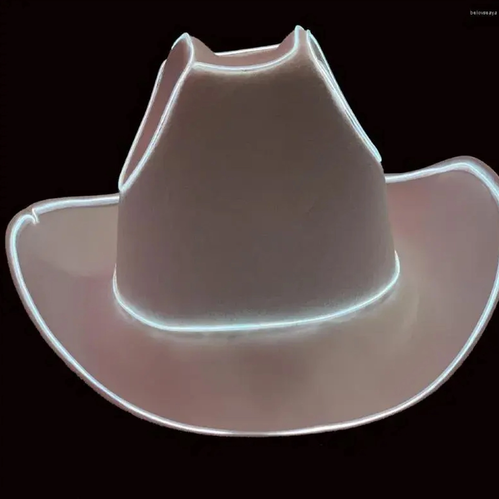 Light Up Holographic Adult Cowboy Hats Hallee Apparel & Accessories - Summer - Adult - Hats