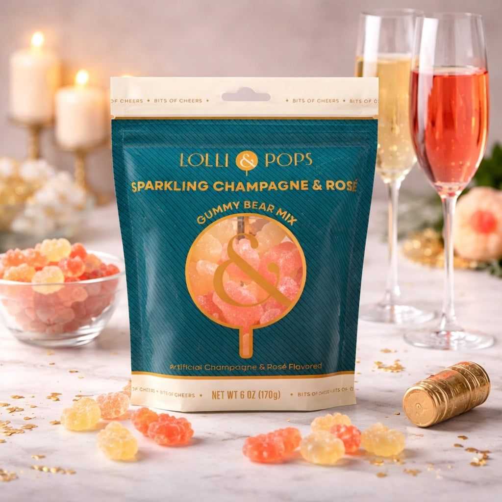 L&P Sparkling Champagne & Rose Gummy Bears Bag Hammonds Candies Candy, Chocolate & Gum
