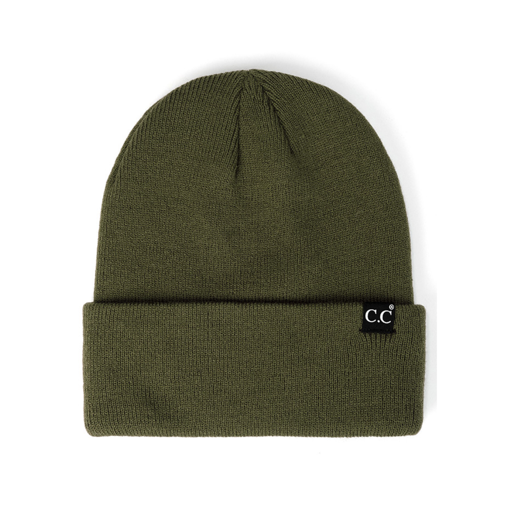 New Olive C.C Beanie Wide Cuff Winter Hat - Unisex Hana Apparel & Accessories - Winter - Adult - Hats