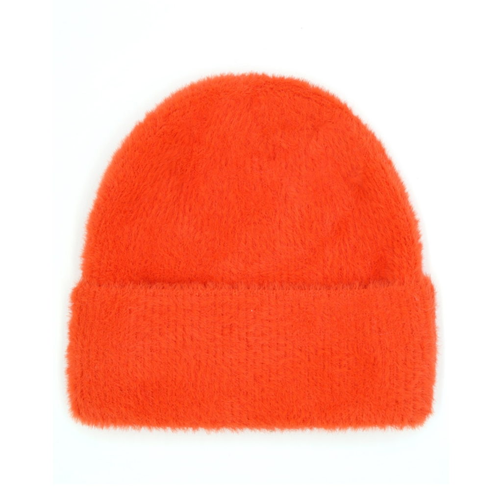 Orange Fuzzy Solid Beanie Winter Hat - Womens Hana Apparel & Accessories - Winter - Adult - Hats