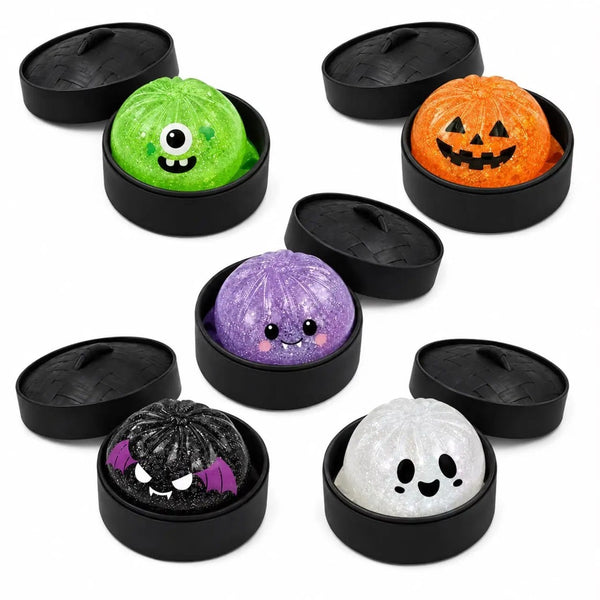 4" Halloween Glitter Jelly Dumpling - Black Steamer Handee Products Toys & Games