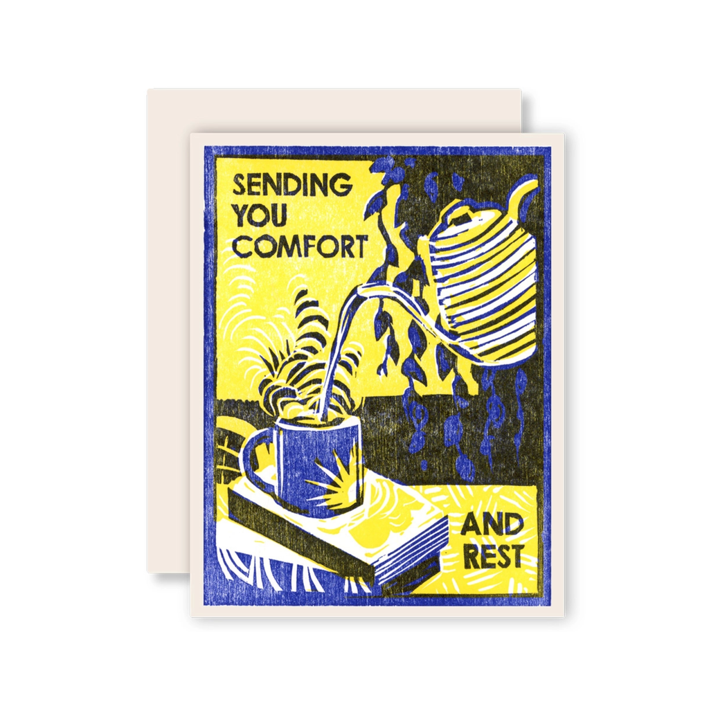 Sending You Comfort And Rest Hot Tea And A Good Book Blank Card Heartell Press Cards - Any Occasion