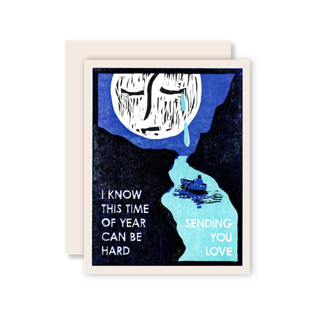 This Time Of Year Crying Moon Sympathy Card Heartell Press Cards - Sympathy