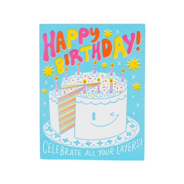 Cake Layers Birthday Card Hello!Lucky Cards - Birthday