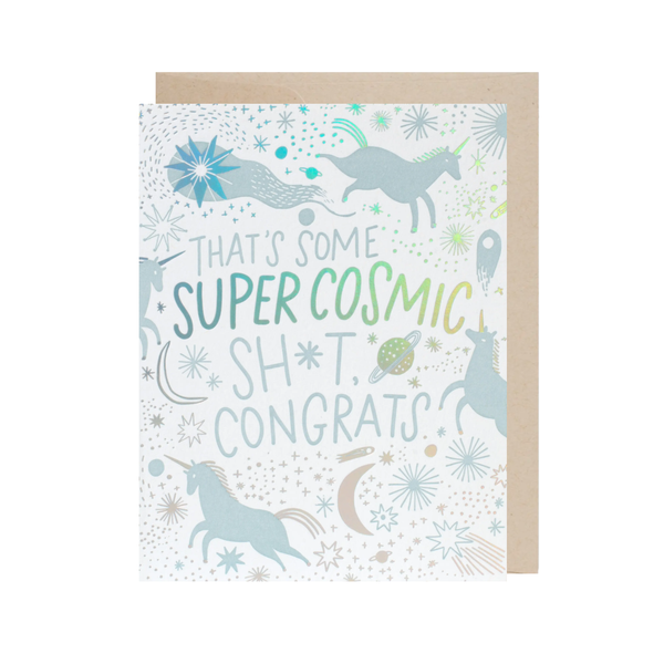 Cosmic Congrats Letterpress Greeting Card Hello!Lucky Cards - Congratulations