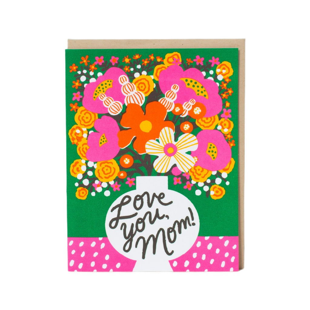 Love You Mom Flowers Mother's Day Card Hello!Lucky Cards - Holiday - Mother's Day