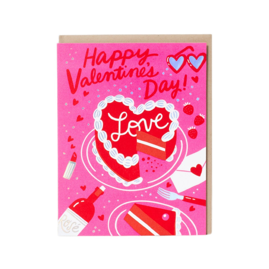 Cake Holo Foil Valentine's Day Card Hello!Lucky Cards - Holiday - Valentine's Day