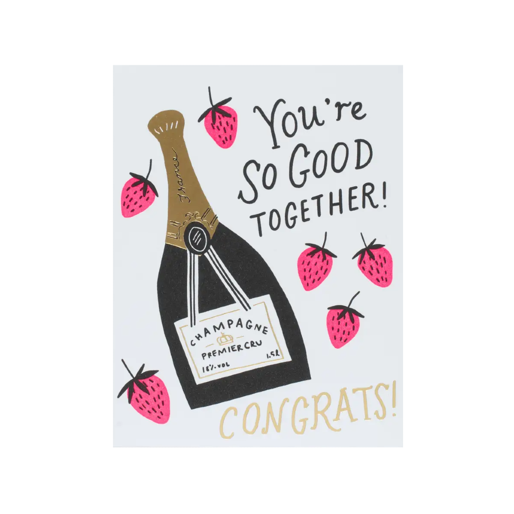Strawberries And Champagne Love Card Hello!Lucky Cards - Love
