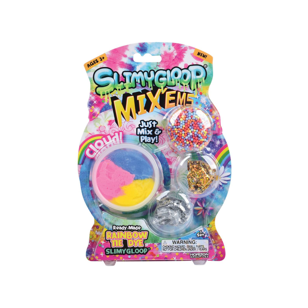 RAINBOW TIE DYE Swirl SLIMYGLOOP Mix'Ems Slime Toy Horizon Group Toys & Games - Putty & Slime