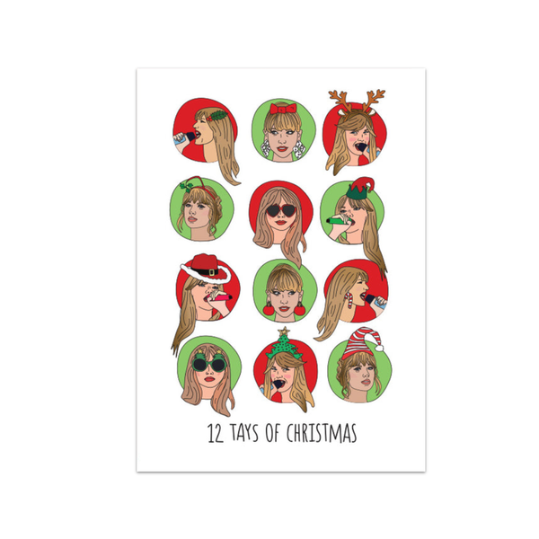 Pop Star Twelve Tays Of Christmas Christmas Card Humdrum Paper Cards - Holiday - Christmas