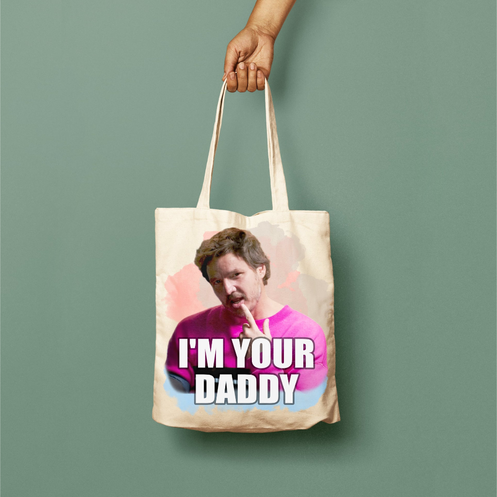 Pedro Pascal "I'm Your Daddy" Tote Bag Illuminidol Apparel & Accessories - Bags - Reusable Shoppers & Tote Bags
