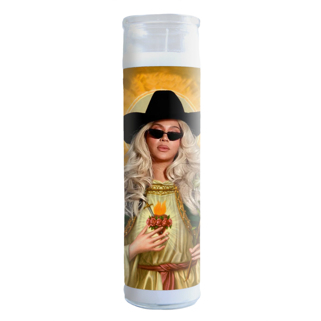 Beyonce Cowgirl Celebrity Prayer Candle Illuminidol Home - Candles