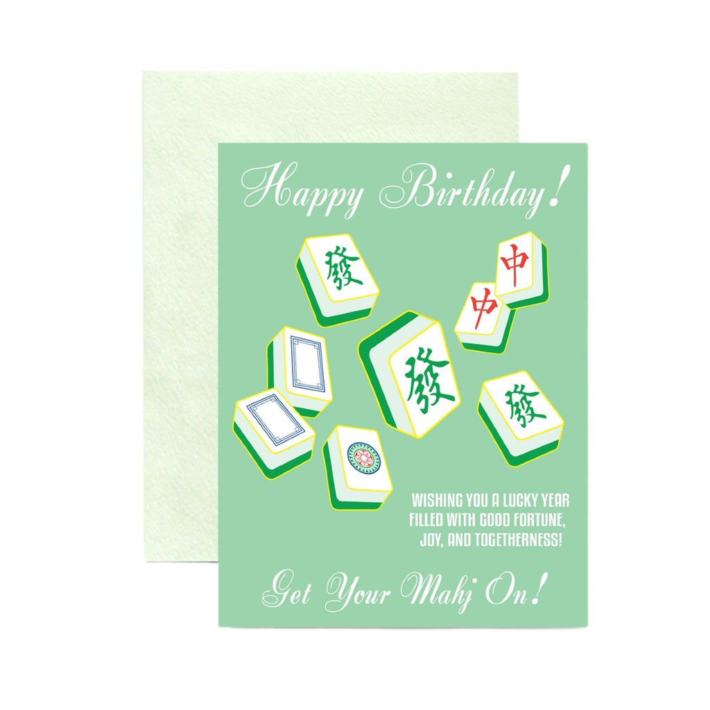 Lucky Mahjong Get Your Mahj On Birthday Card Ilootpaperie Cards - Birthday