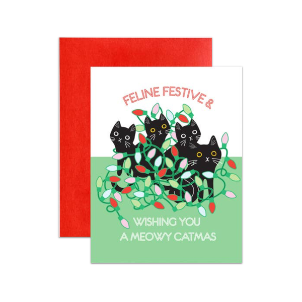 Meowy Catmas Christmas Card ILOOTPAPERIE Cards - Holiday - Christmas