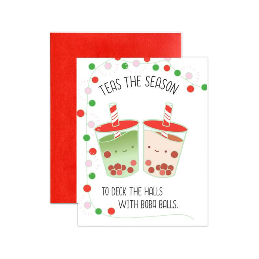 Teas the Season Boba Teas Holiday Card ILOOTPAPERIE Cards - Holiday - Christmas