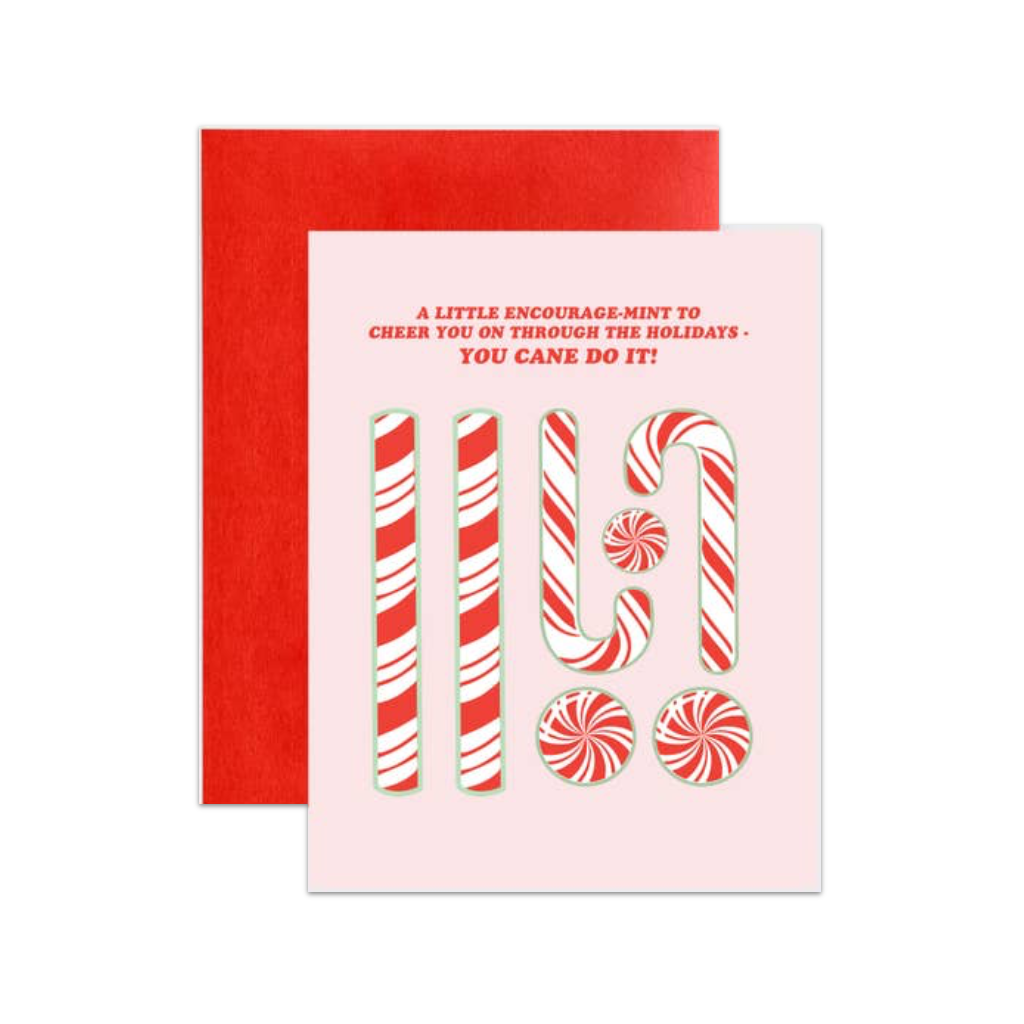Holiday Encourage-Mint Peppermint Candy Cane Card ILOOTPAPERIE Cards - Holiday - Happy Holidays