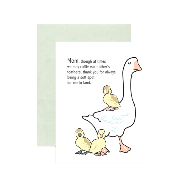 Goose Mother Ducklings Soft Spot To Land Mother's Day Card ILOOTPAPERIE Cards - Holiday - Mother's Day