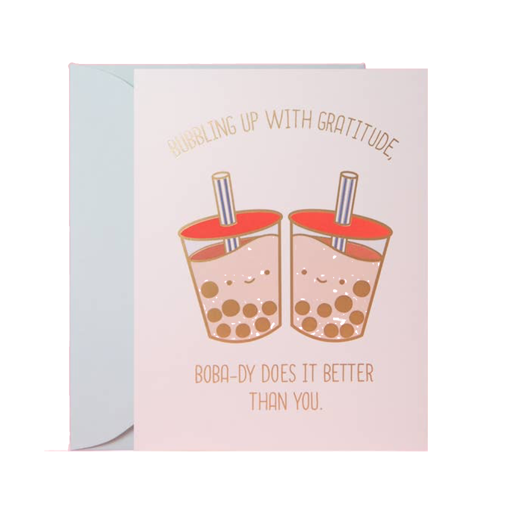 Bubbling Up with Gratitude Boba Tea Card ILOOTPAPERIE Cards - Thank You