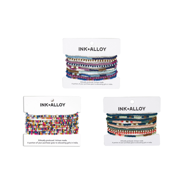 Sage Confetti 10 Strand Bracelet Ink + Alloy Jewelry - Bracelet
