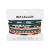 Teal/Poppy Sage Confetti 10 Strand Bracelet Ink + Alloy Jewelry - Bracelet
