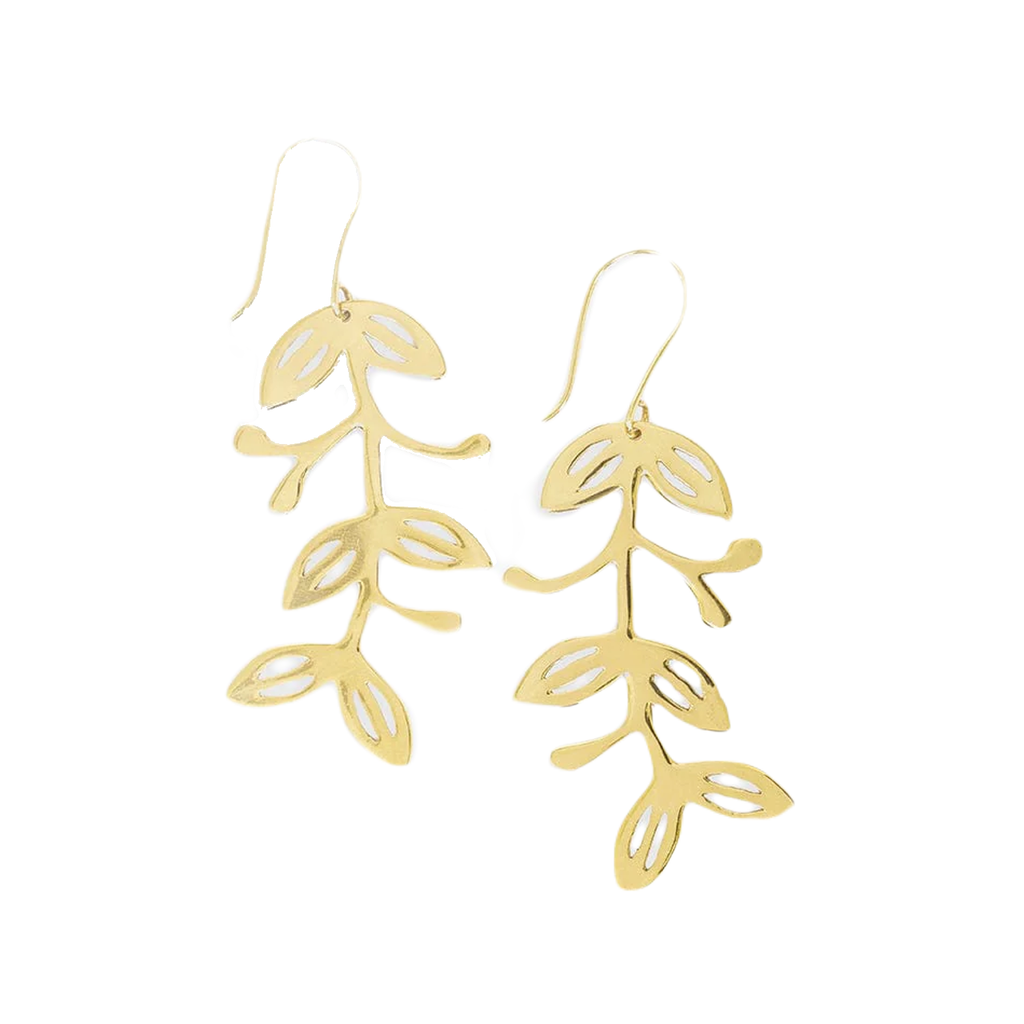 Abstract Leaves (Botanical) Vera Earrings Ink & Alloy Jewelry - Earrings