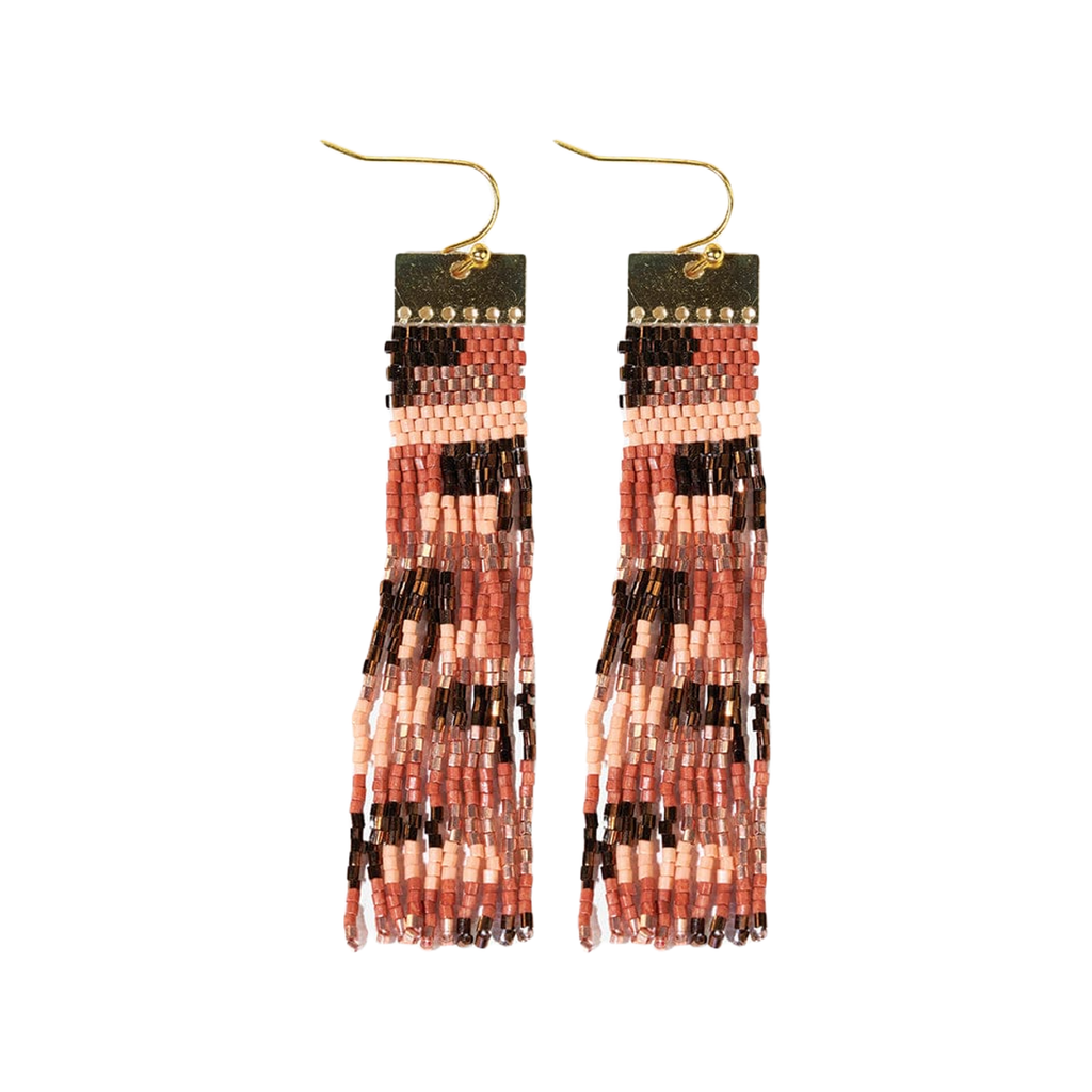 Apricot/Bronze Ada Earrings Ink & Alloy Jewelry - Earrings