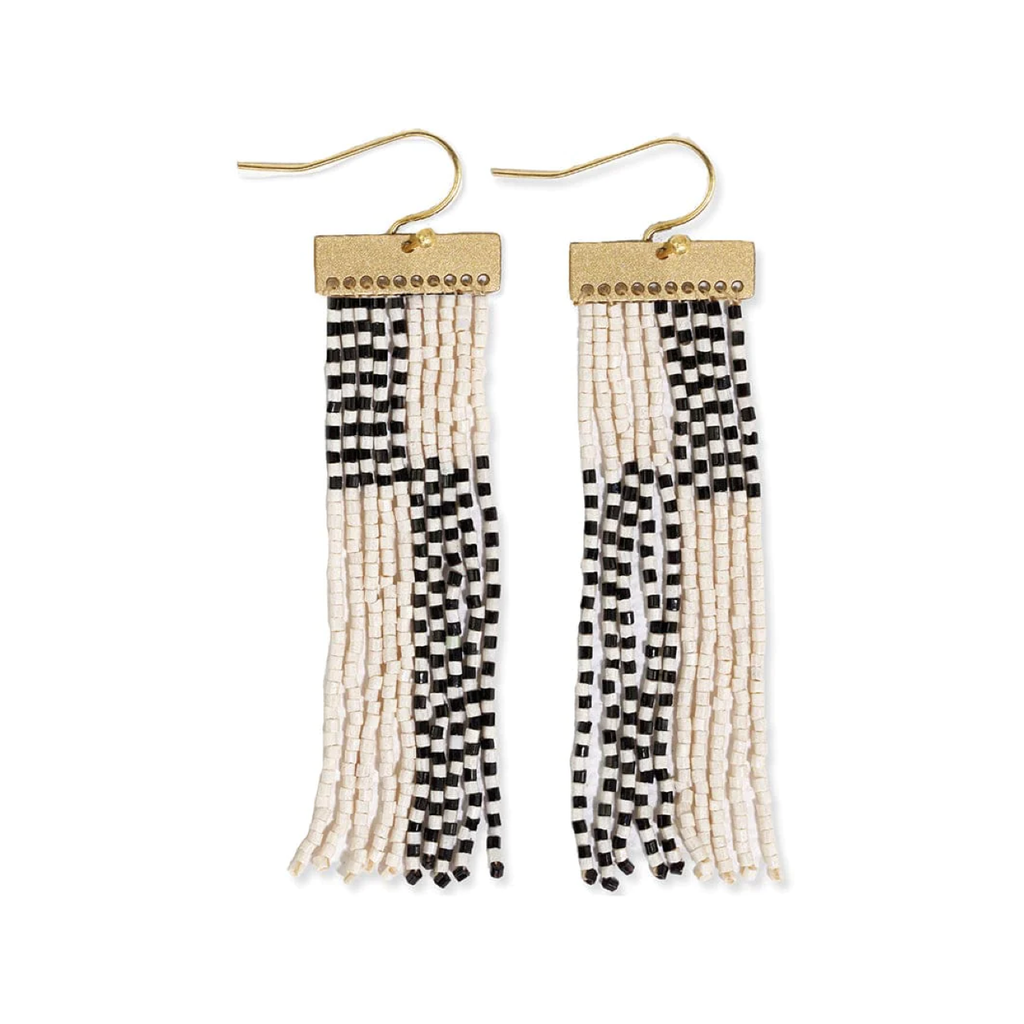 Black/White Lana Dangle Earrings Ink + Alloy Jewelry - Earrings
