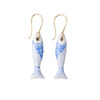 Blue & White Fish Danielle Ceramic Earrings Ink & Alloy Jewelry - Earrings