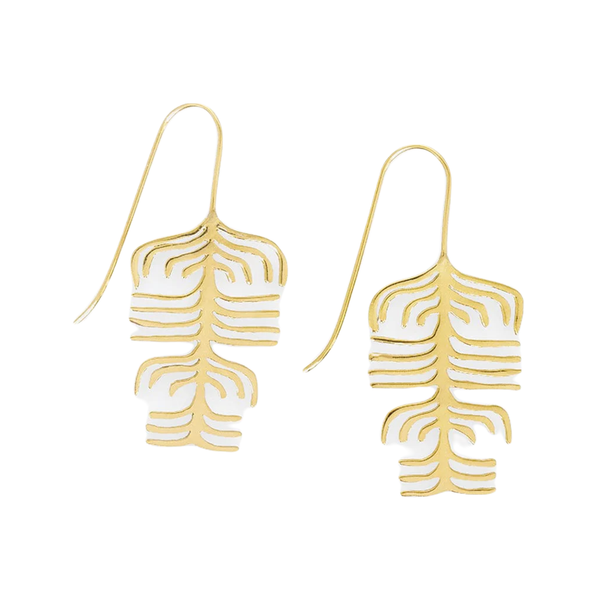 Botanical Abstract Leaves Anika Earrings Ink & Alloy Jewelry - Earrings