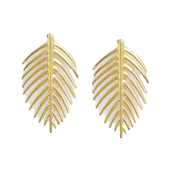 Botanical Palm Leaf (LG) Flora Earrings Ink & Alloy Jewelry - Earrings