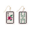Flower Lily Earrings Ink & Alloy Jewelry - Earrings