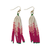 Hot Pink Abbey Tassel Alternating Seed Bead Earrings Ink & Alloy Jewelry - Earrings