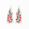 Ivory/Red/Green Tomato Delilah Beaded Fringe Earrings Ink & Alloy Jewelry - Earrings