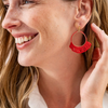 Kendra Fringe Hoop Seed Bead Earrings Ink & Alloy Jewelry - Earrings