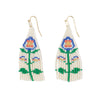 Lapis (Single Poppy) Audrey Seed Bead Fringe Earrings Ink & Alloy Jewelry - Earrings