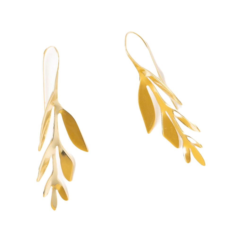 Leaf Dimensional Threader Zoe Threader Earrings Ink & Alloy Jewelry - Earrings