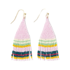 Lilac Audrey Seed Bead Fringe Earrings Ink & Alloy Jewelry - Earrings
