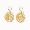 Mara Round Sunflower Dangle Brass Earrings Ink & Alloy Jewelry - Earrings