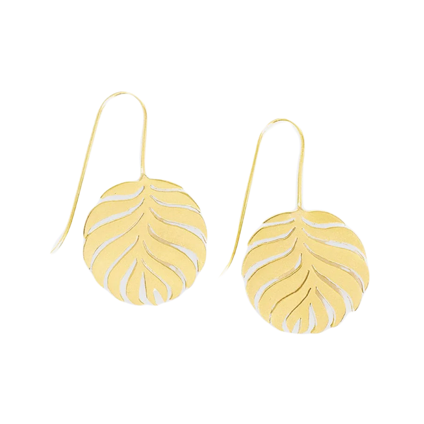 Open Leaves (Round) Camila Earrings Ink & Alloy Jewelry - Earrings